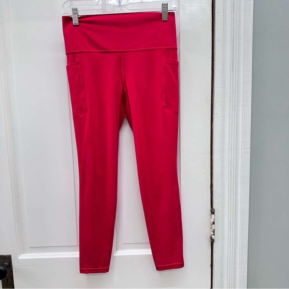 Athleta Bright Pink High-Waist Pocket Leggings